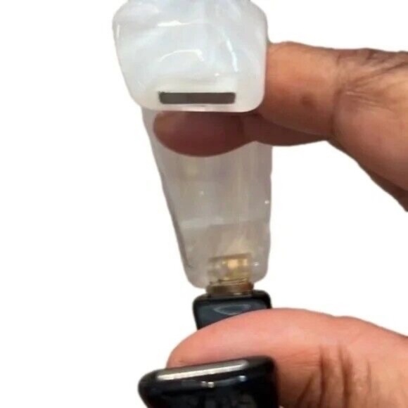 Blk & White Lucite Clamper Bracelet -Hinged Bracelet, Colorful End Of Day Lucite - Picture 16 of 16